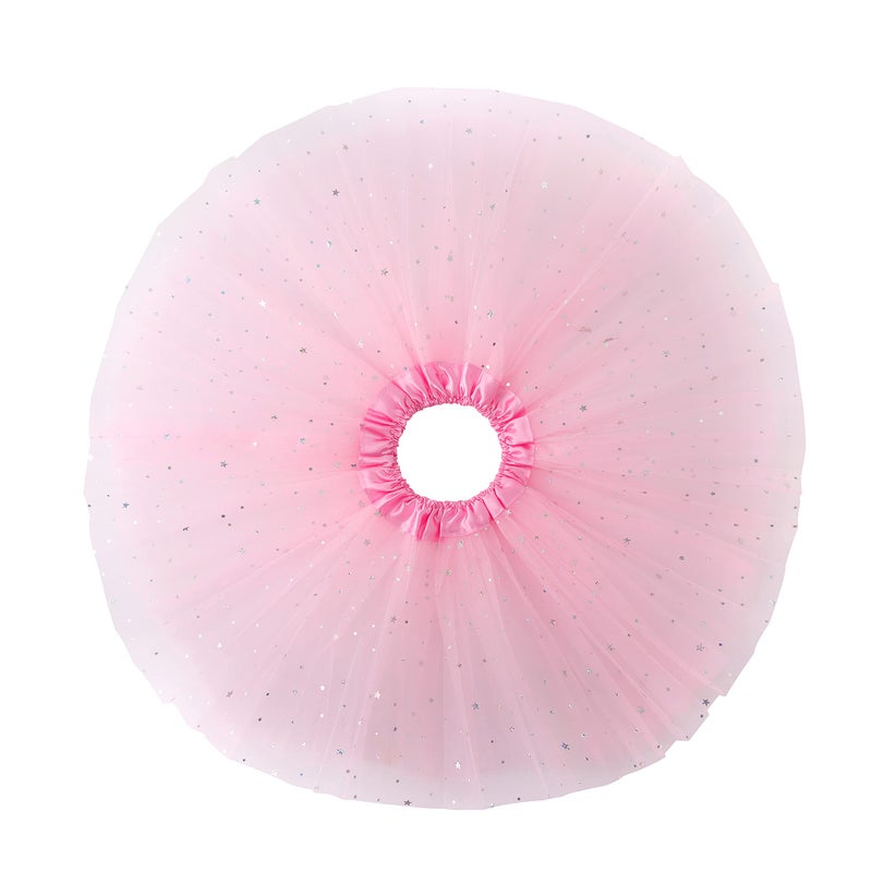 JastoreÂ® Girls Layered Stars Sequins Tutu Skirt Princess Ballet Dance Dress (Pink) - Image 2